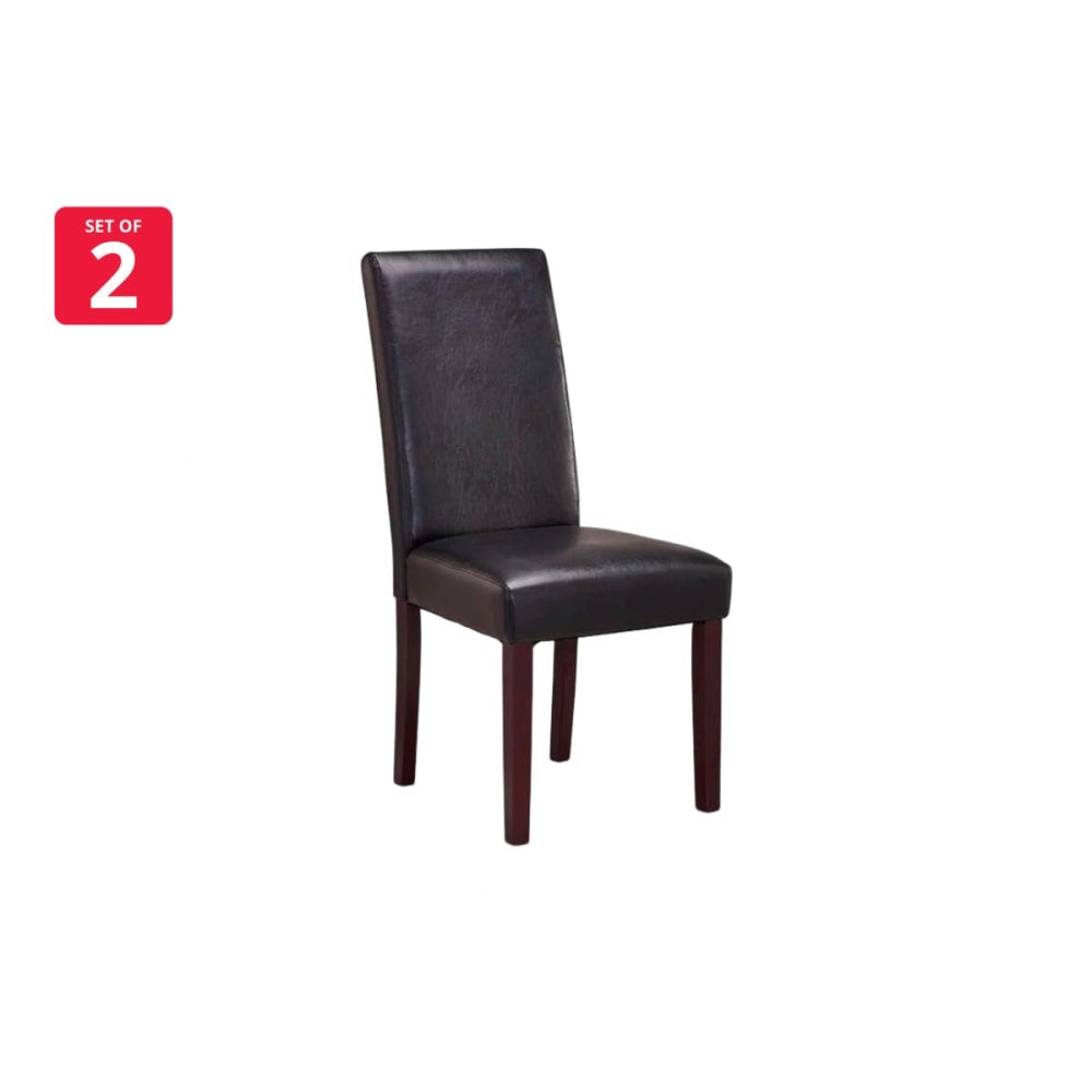 Set of 2 Kyran PU Leather Kitchen Dining Chairs - Black Chair Fast shipping On sale