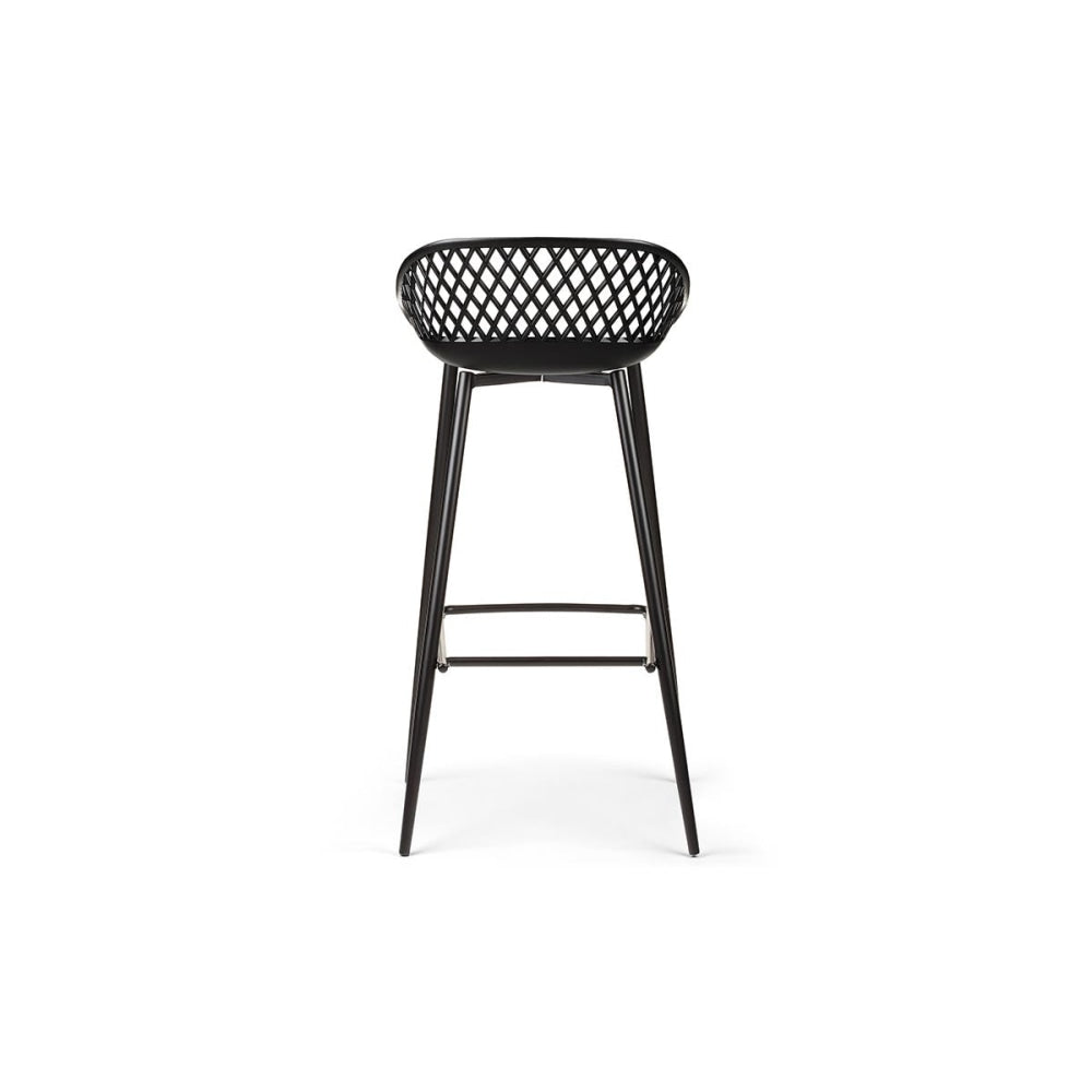 Set of 2 Leerdam Kitchen Counter Bar Stools - Black Stool Fast shipping On sale