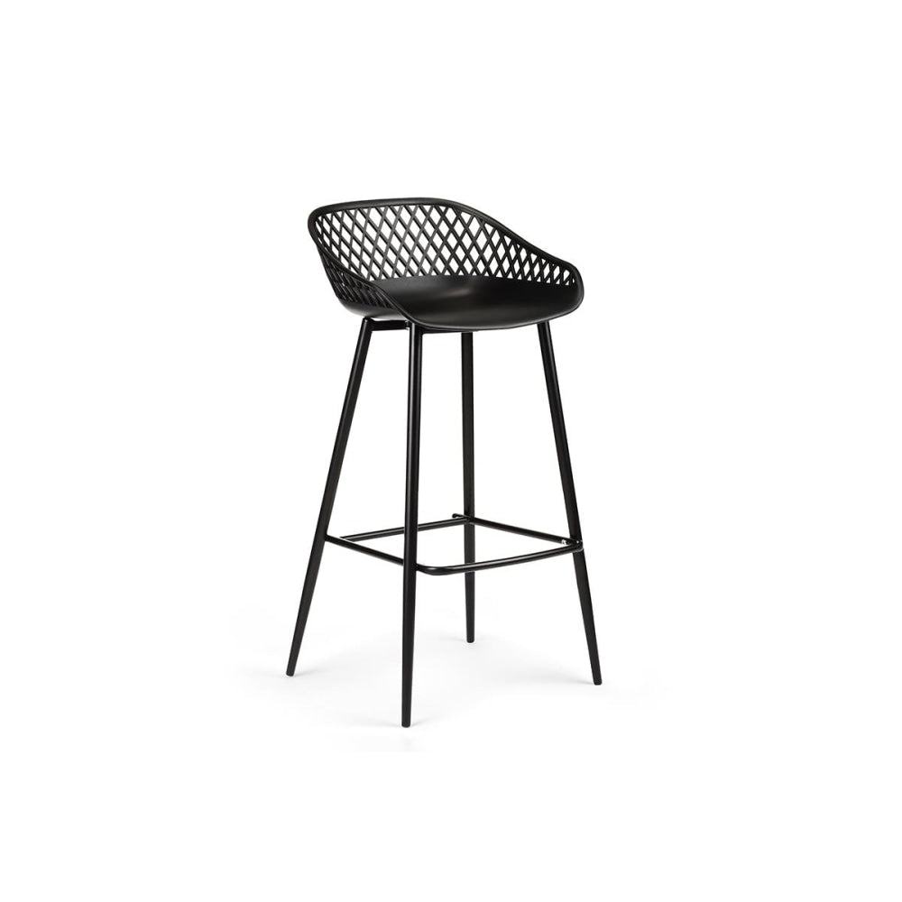 Set of 2 Leerdam Kitchen Counter Bar Stools - Black Stool Fast shipping On sale