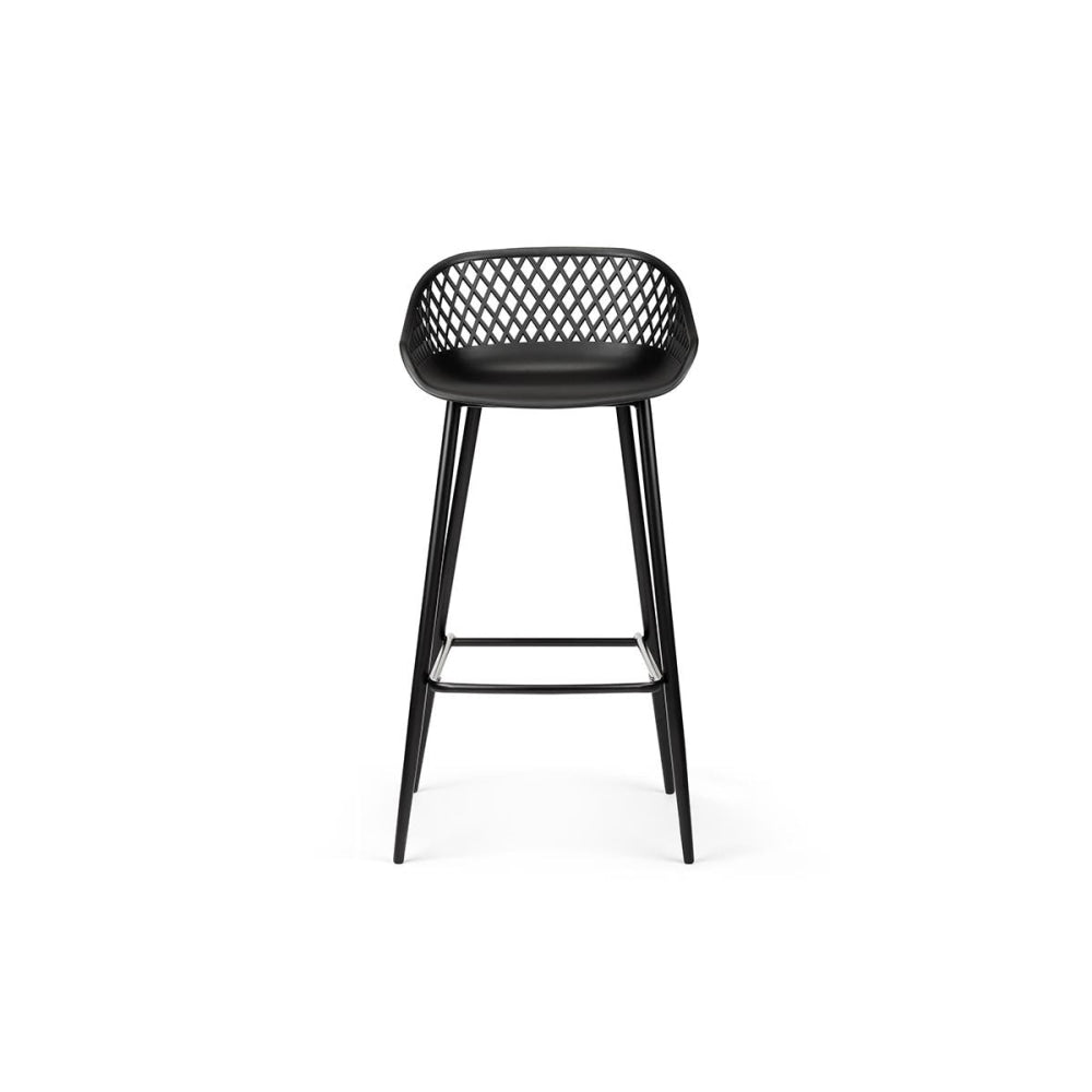 Set of 2 Leerdam Kitchen Counter Bar Stools - Black Stool Fast shipping On sale