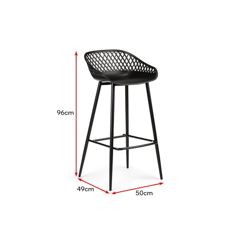 Set of 2 Leerdam Kitchen Counter Bar Stools - Black Stool Fast shipping On sale