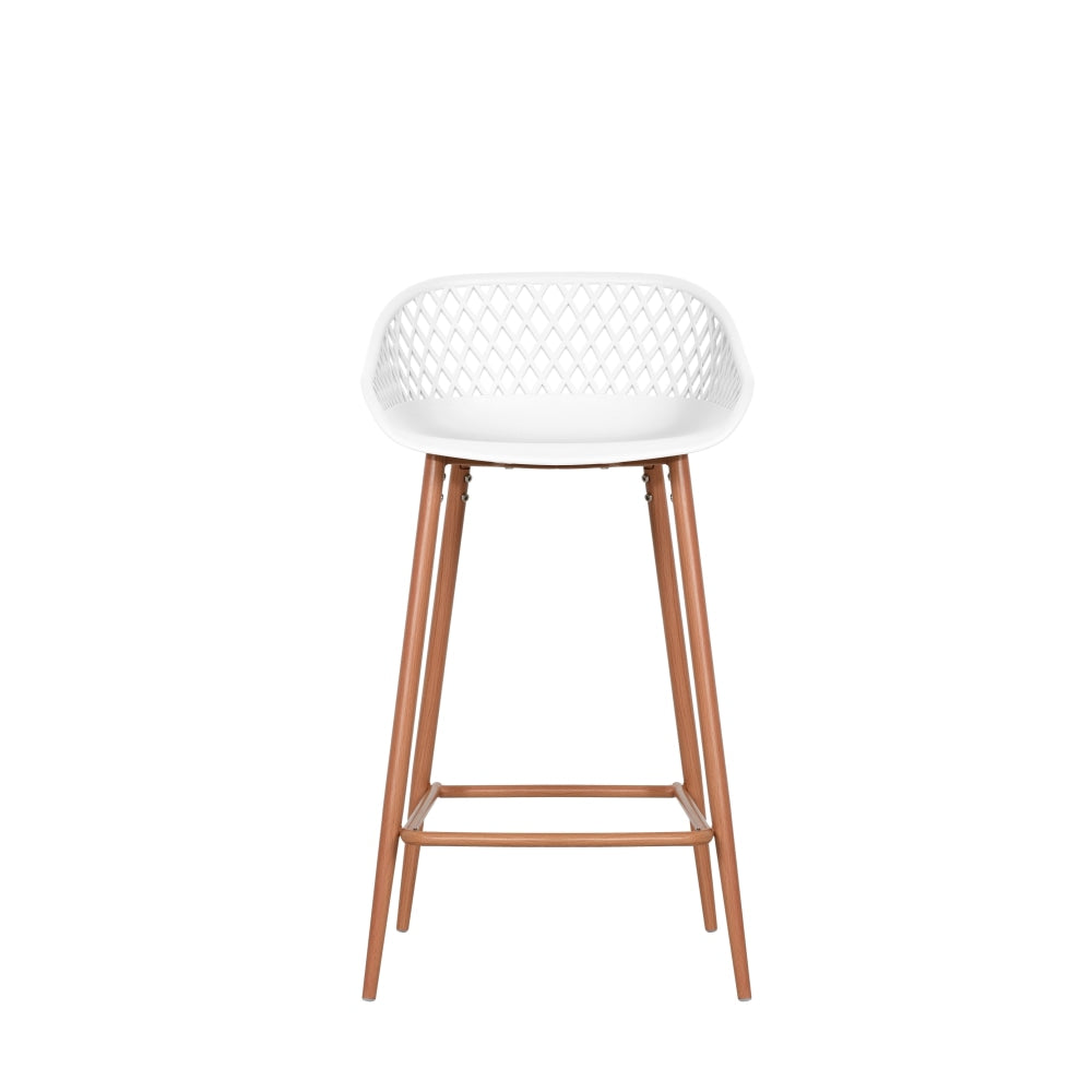 Set of 2 Leerdam Kitchen Counter Bar Stools Metal Frame - White Stool Fast shipping On sale