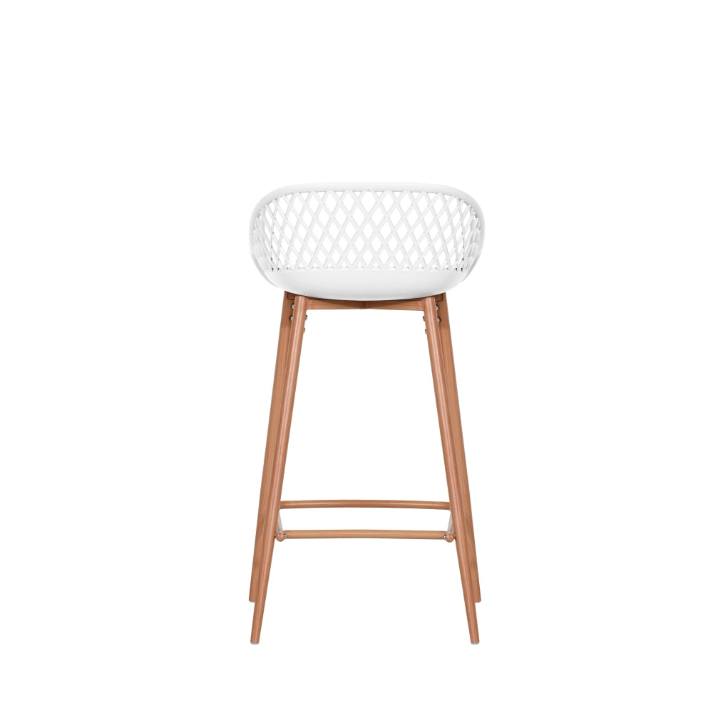 Set of 2 Leerdam Kitchen Counter Bar Stools Metal Frame - White Stool Fast shipping On sale