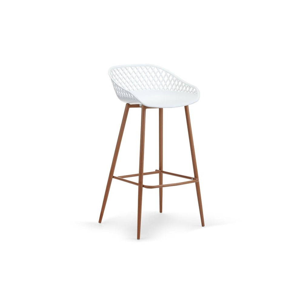 Set of 2 Leerdam Kitchen Counter Bar Stools - White Stool Fast shipping On sale