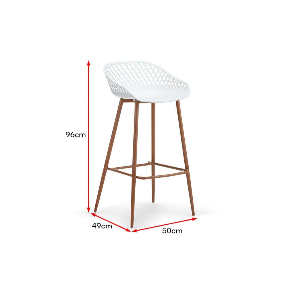 Set of 2 Leerdam Kitchen Counter Bar Stools - White Stool Fast shipping On sale