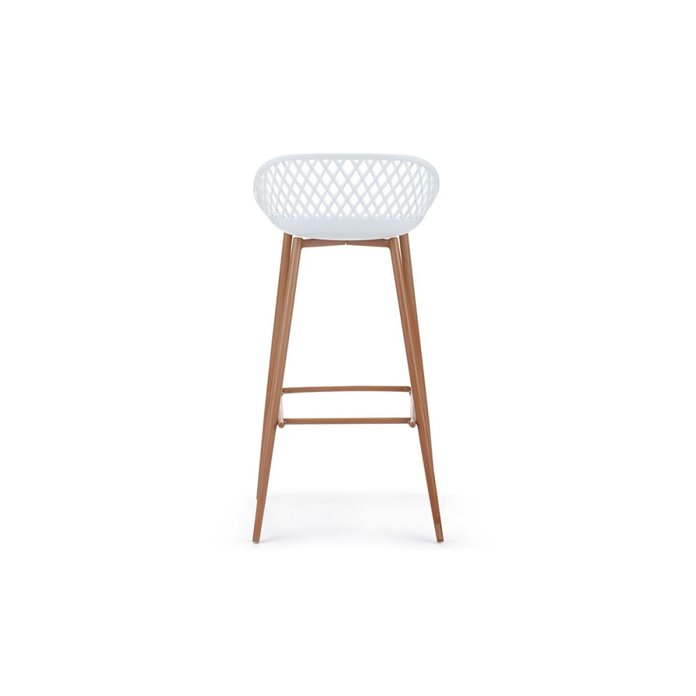 Set of 2 Leerdam Kitchen Counter Bar Stools - White Stool Fast shipping On sale