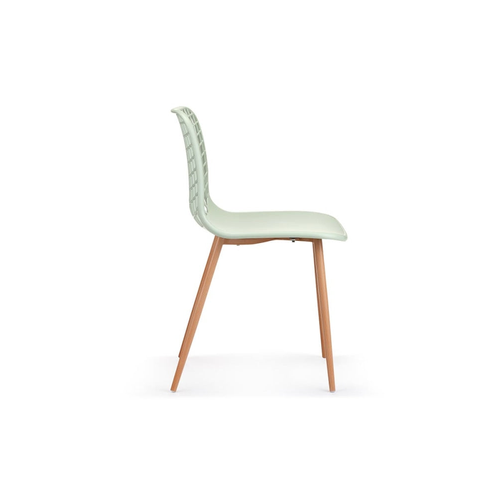 Set of 2 Leerdam Kitchen Dining Chairs - Pastel Green Chair Fast shipping On sale