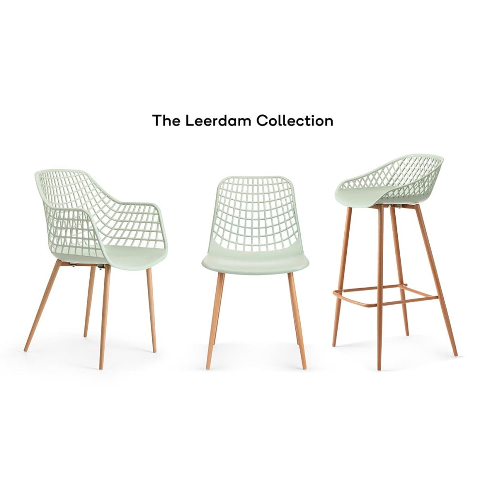 Set of 2 Leerdam Kitchen Dining Chairs - Pastel Green Chair Fast shipping On sale