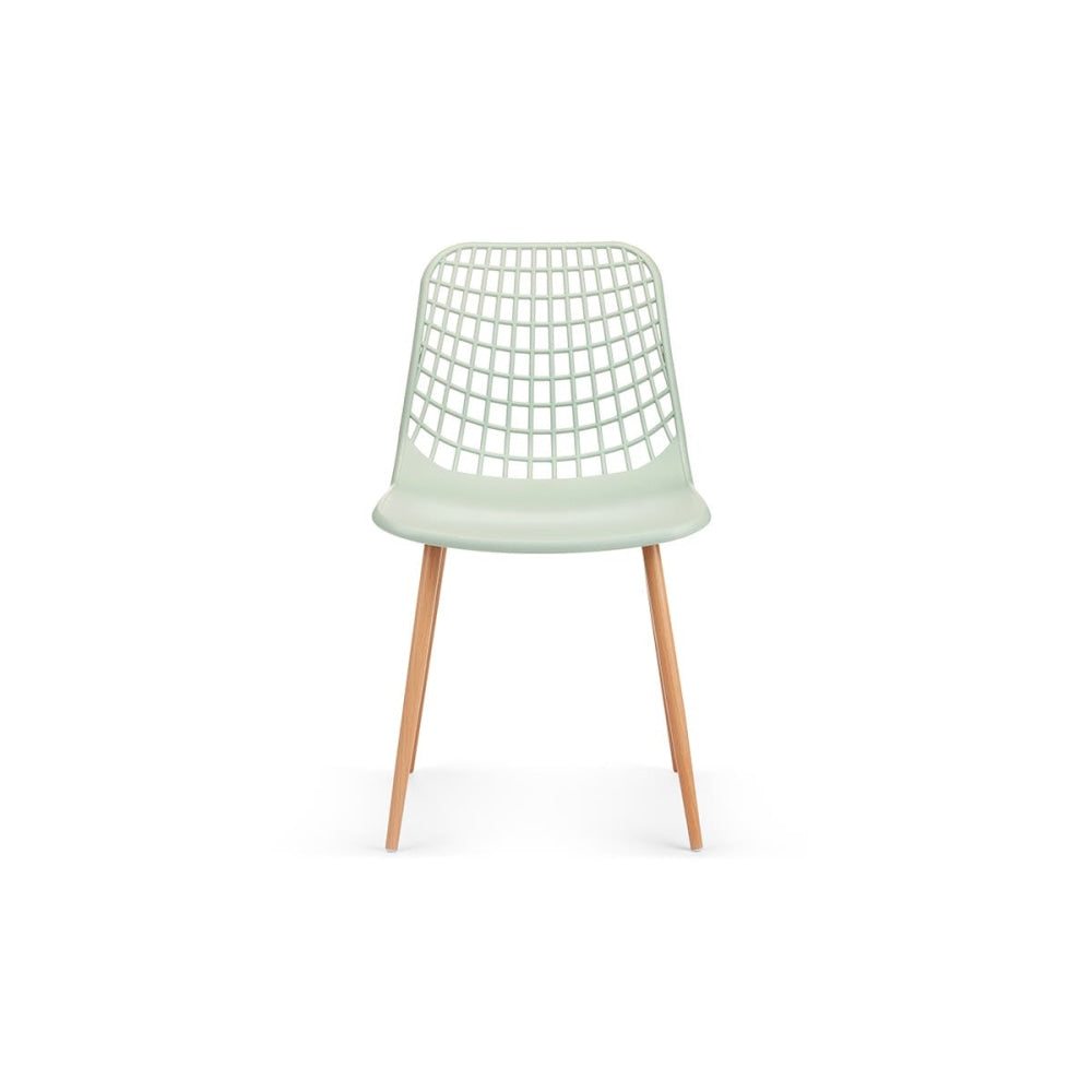 Set of 2 Leerdam Kitchen Dining Chairs - Pastel Green Chair Fast shipping On sale