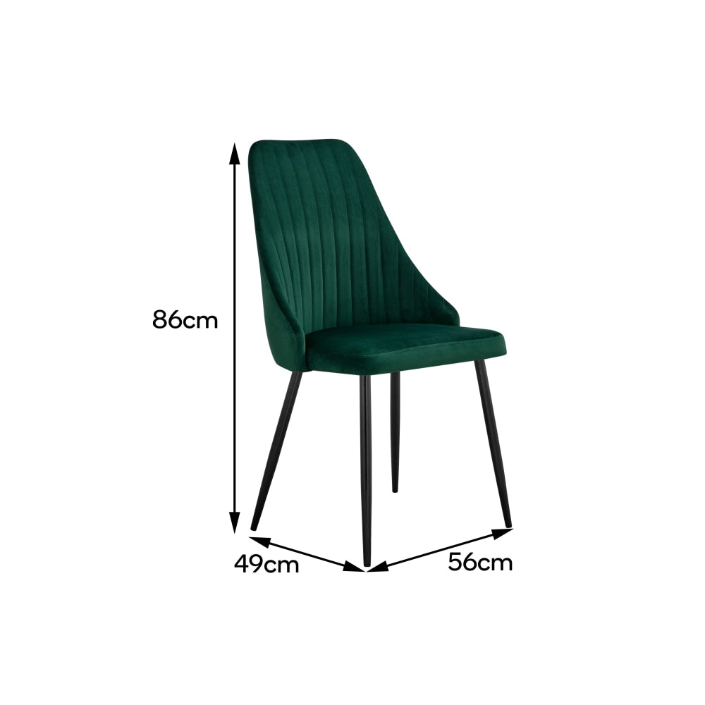 Set of 2 Lucca Kitchen Dining Chairs - Forest Green Chair Fast shipping On sale