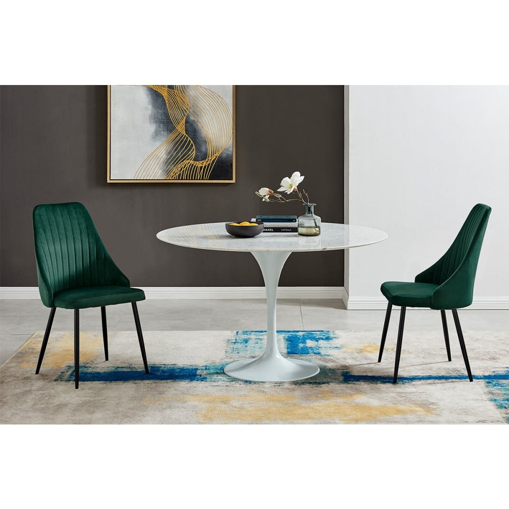 Set of 2 Lucca Kitchen Dining Chairs - Forest Green Chair Fast shipping On sale