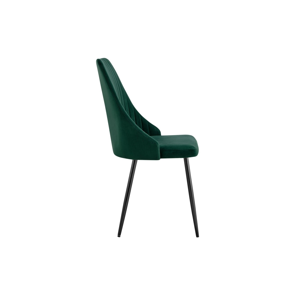 Set of 2 Lucca Kitchen Dining Chairs - Forest Green Chair Fast shipping On sale