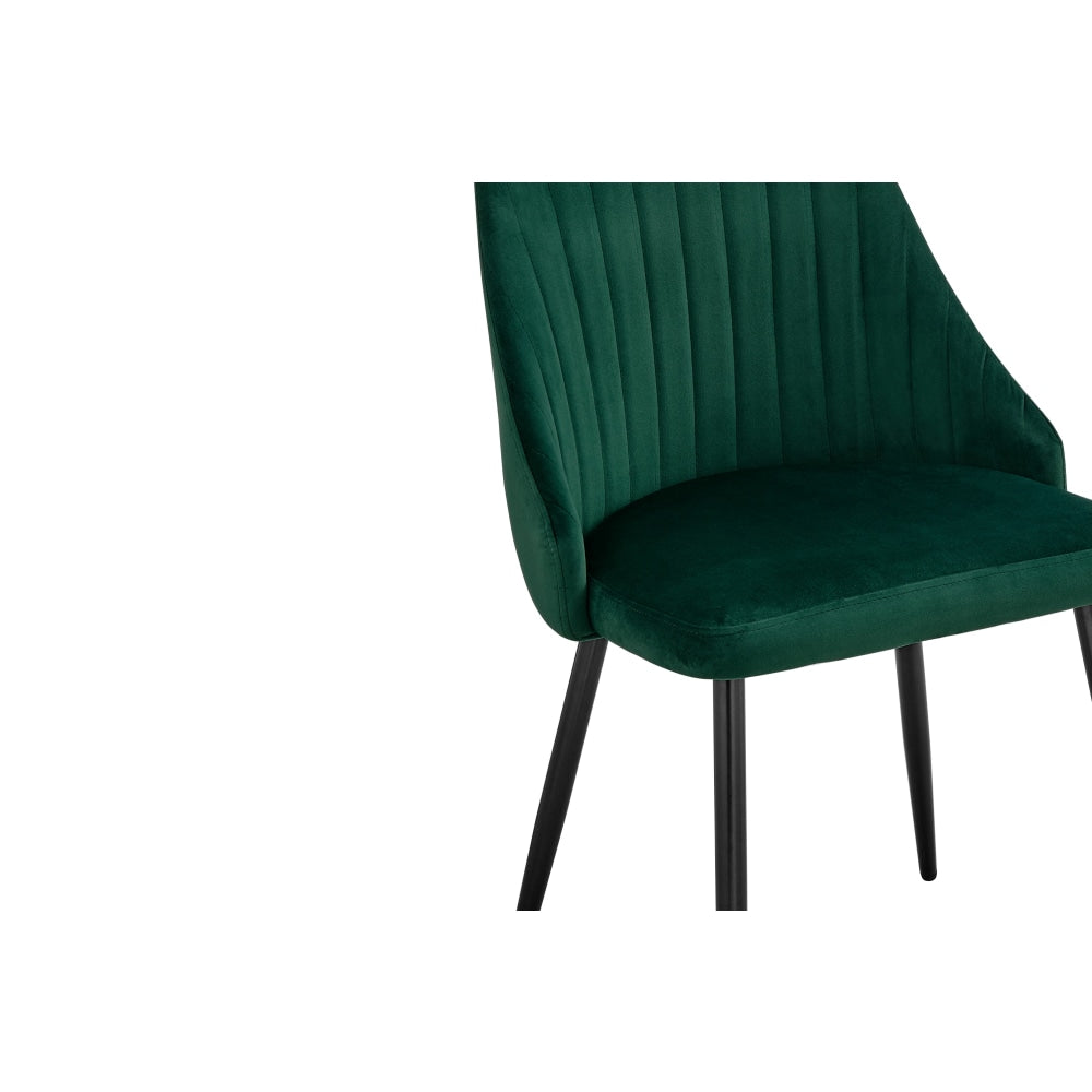 Set of 2 Lucca Kitchen Dining Chairs - Forest Green Chair Fast shipping On sale