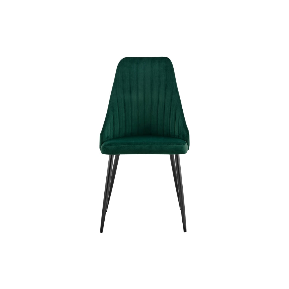 Set of 2 Lucca Kitchen Dining Chairs - Forest Green Chair Fast shipping On sale