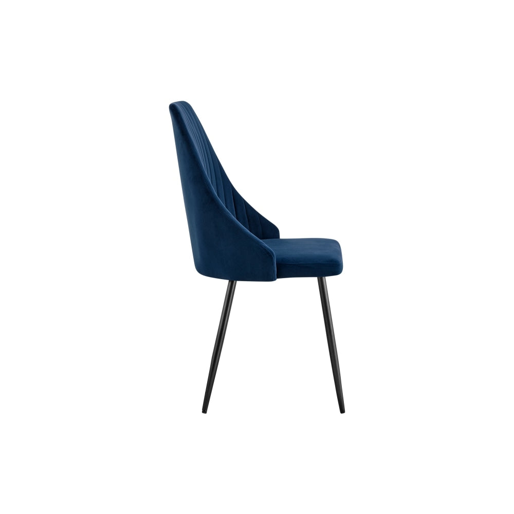 Set of 2 Lucca Kitchen Dining Chairs - Navy Chair Fast shipping On sale