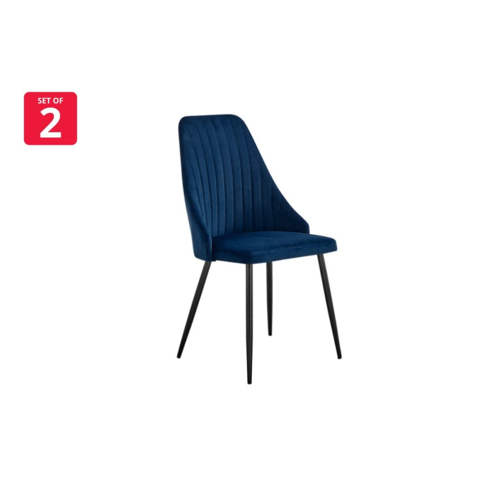 Set of 2 Lucca Kitchen Dining Chairs - Navy Chair Fast shipping On sale