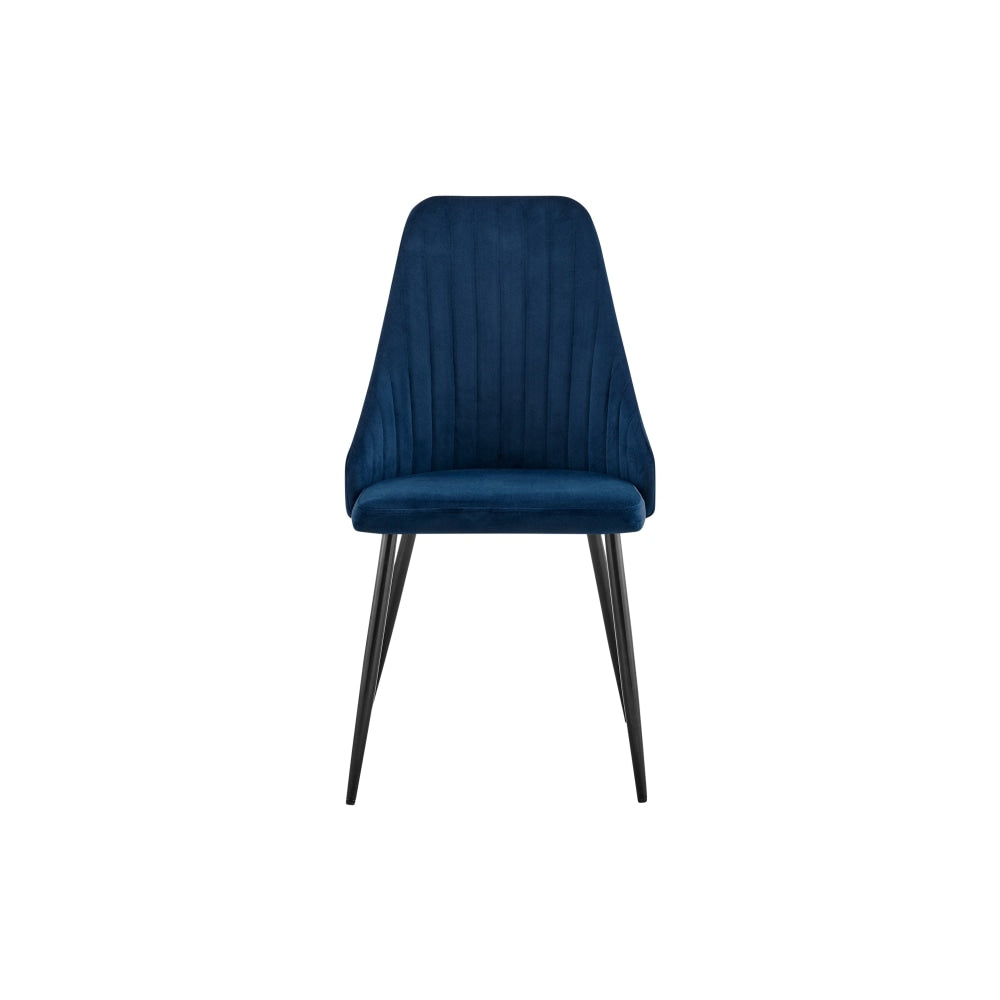 Set of 2 Lucca Kitchen Dining Chairs - Navy Chair Fast shipping On sale