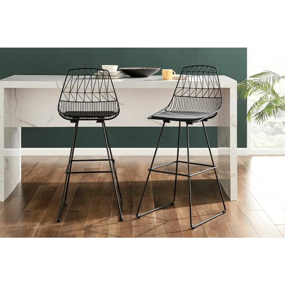 Set of 2 Lucy Kitchen Counter Bar Stool - Black Fast shipping On sale
