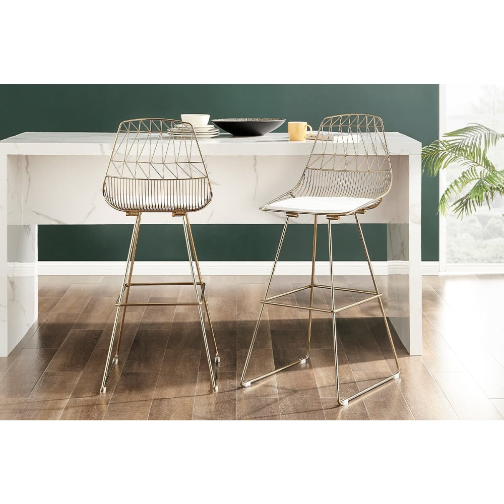 Set of 2 Lucy Kitchen Counter Bar Stool - Gold Fast shipping On sale