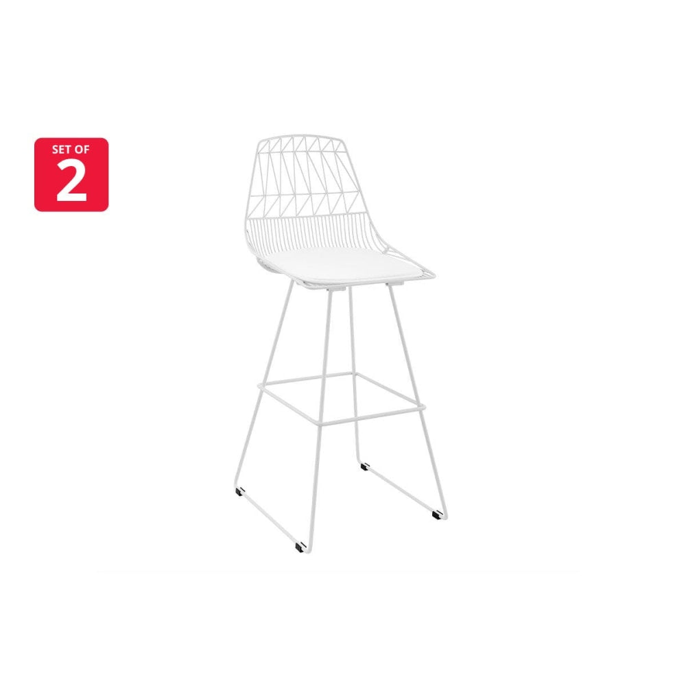 Set of 2 Lucy Kitchen Counter Bar Stool - White Fast shipping On sale