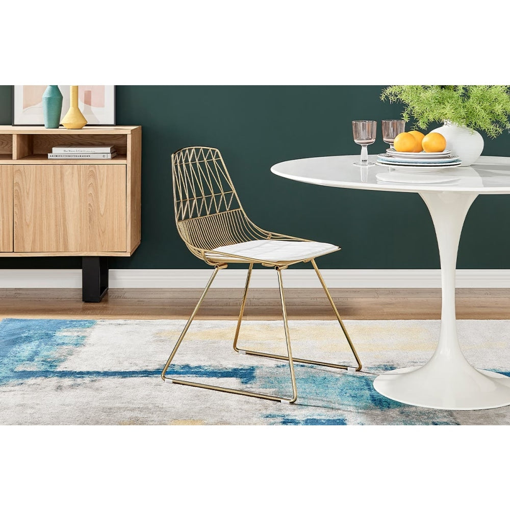 Set of 2 Lucy Kitchen Dining Chair - Gold Fast shipping On sale