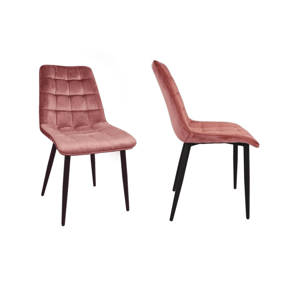 Set of 2 Lumy Velvet Fabric Modern Dining Chair - Pink Fast shipping On sale