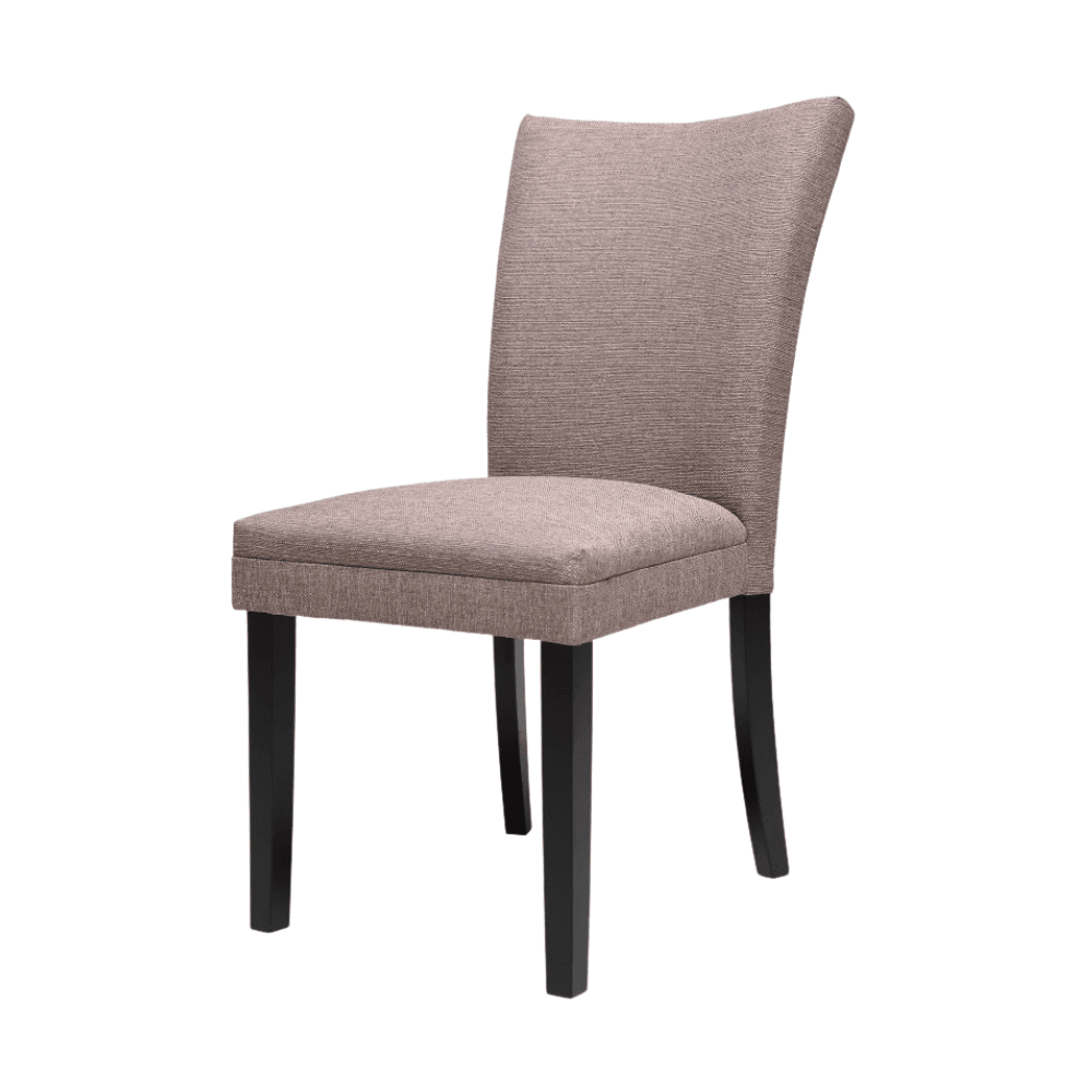 Set Of 2 Designer Fabric Modern Dining Chair Wooden Legs - Taupe Fast shipping On sale