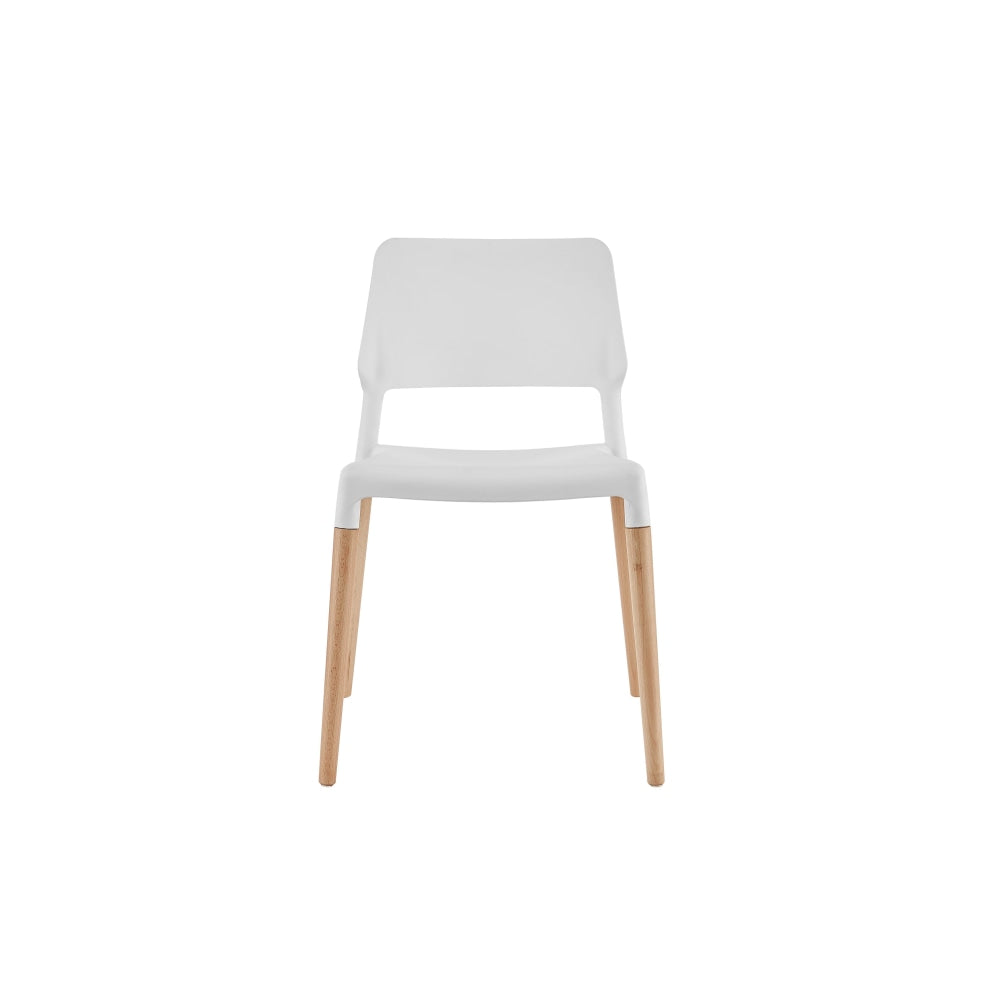 Set of 2 Mack Kitchen Dining Chairs - White/Beech White Chair Fast shipping On sale