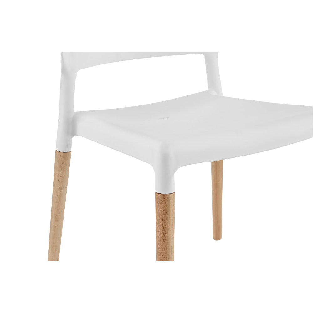 Set of 2 Mack Kitchen Dining Chairs - White/Beech White Chair Fast shipping On sale