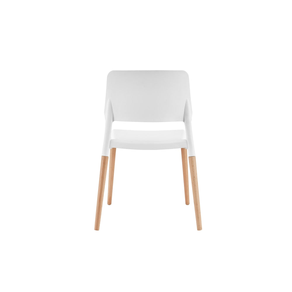 Set of 2 Mack Kitchen Dining Chairs - White/Beech White Chair Fast shipping On sale