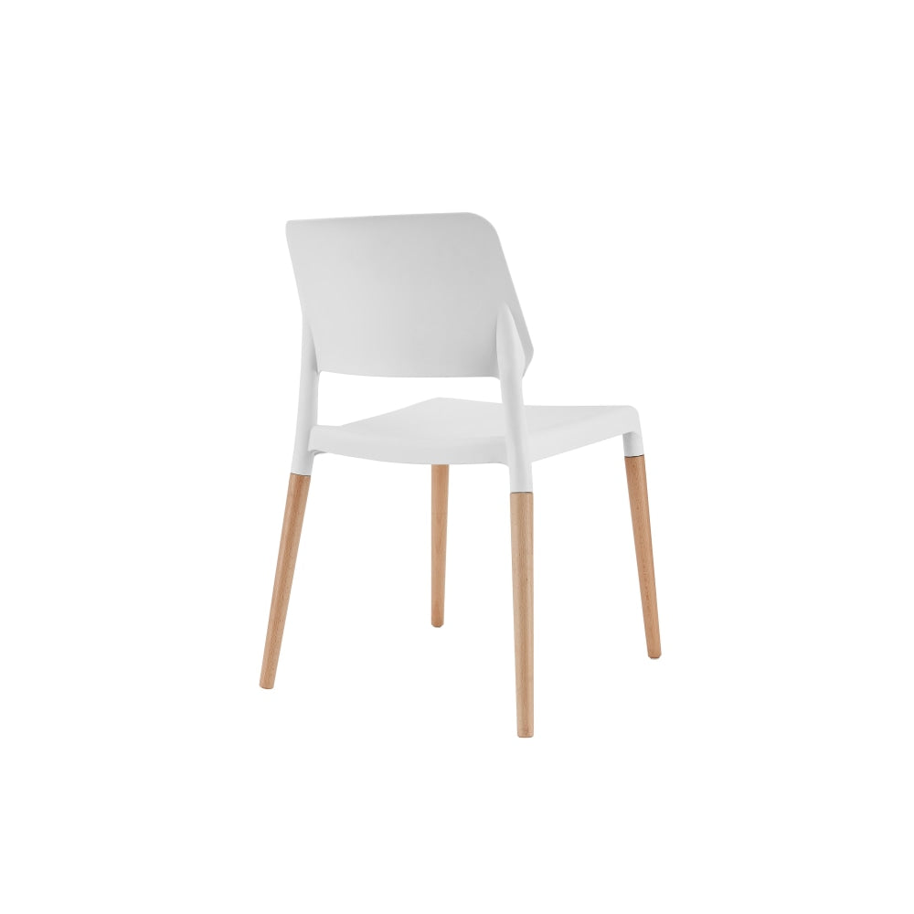 Set of 2 Mack Kitchen Dining Chairs - White/Beech White Chair Fast shipping On sale