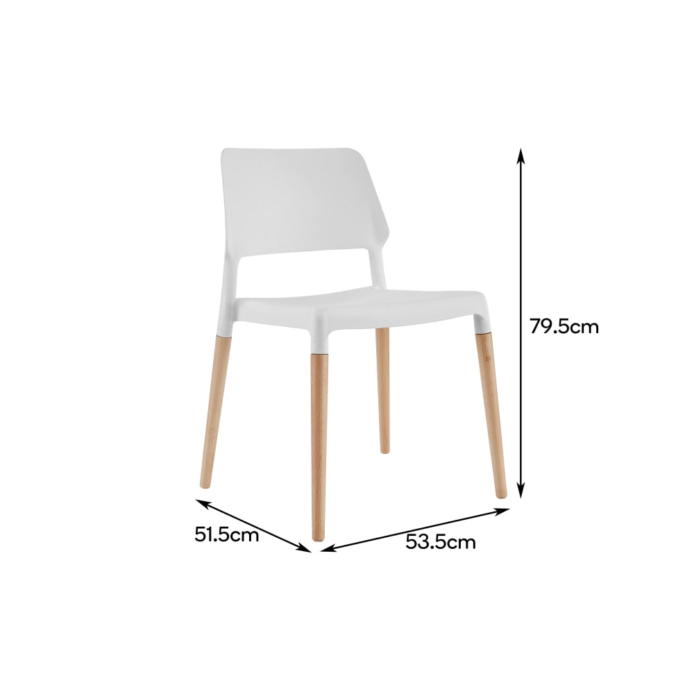 Set of 2 Mack Kitchen Dining Chairs - White/Beech White Chair Fast shipping On sale