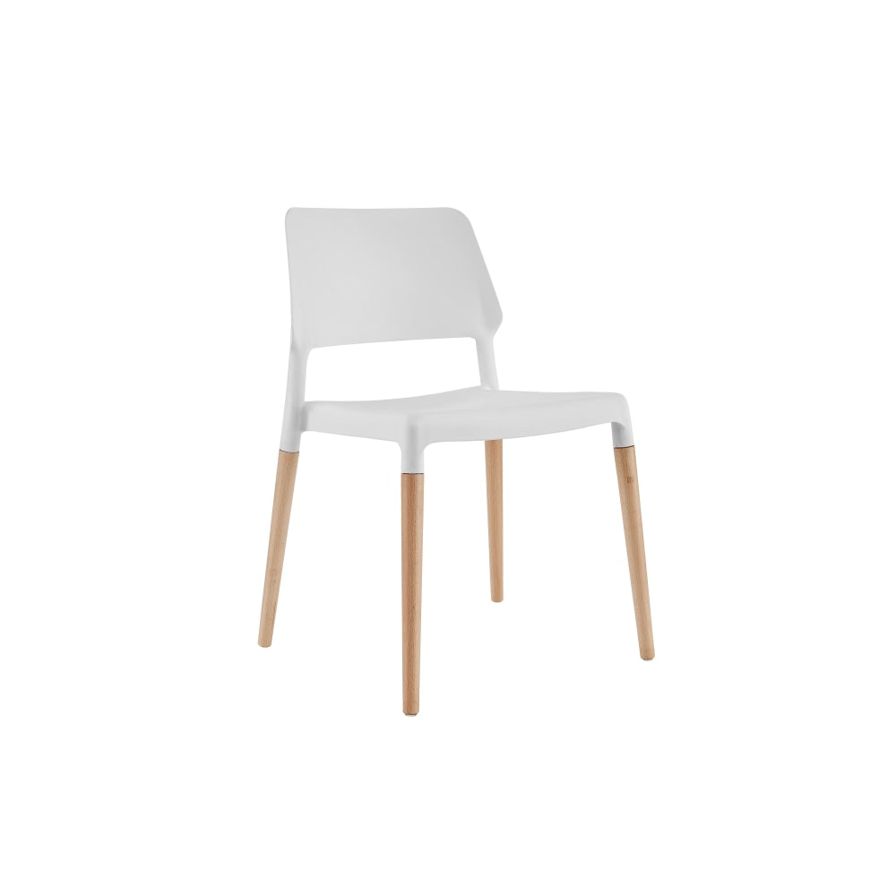 Set of 2 Mack Kitchen Dining Chairs - White/Beech White Chair Fast shipping On sale