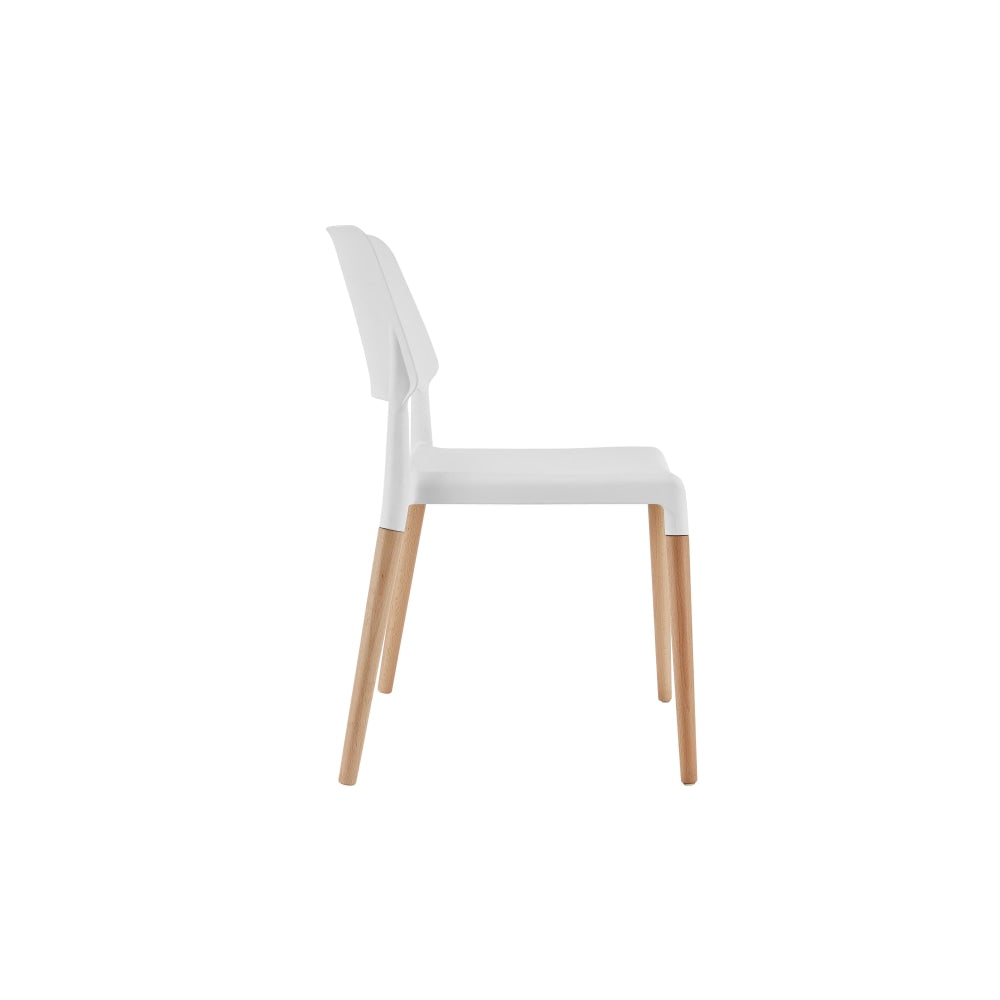 Set of 2 Mack Kitchen Dining Chairs - White/Beech White Chair Fast shipping On sale