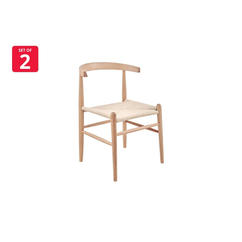 Set of 2 Malibu Kitchen Dining Chairs - Beech/Natural Beech Chair Fast shipping On sale