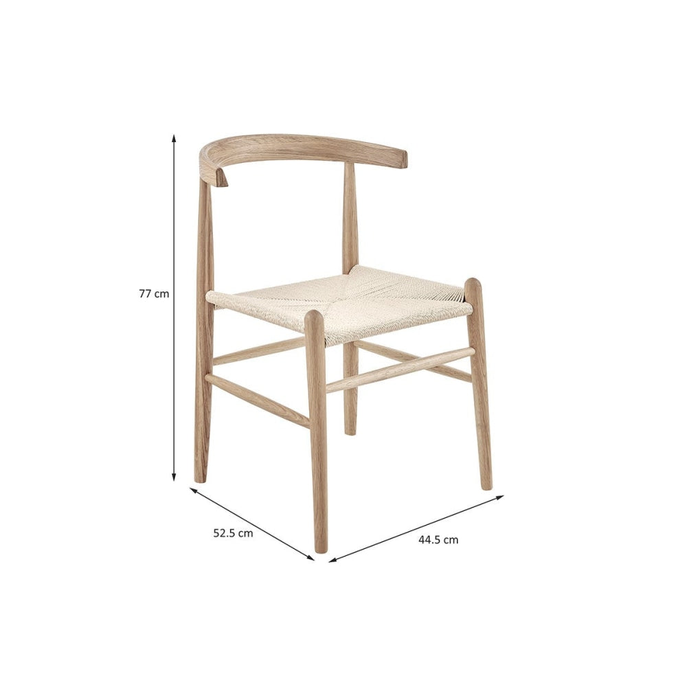 Set of 2 Malibu Kitchen Dining Chairs - Oak/Natural Solid Oak Chair Fast shipping On sale