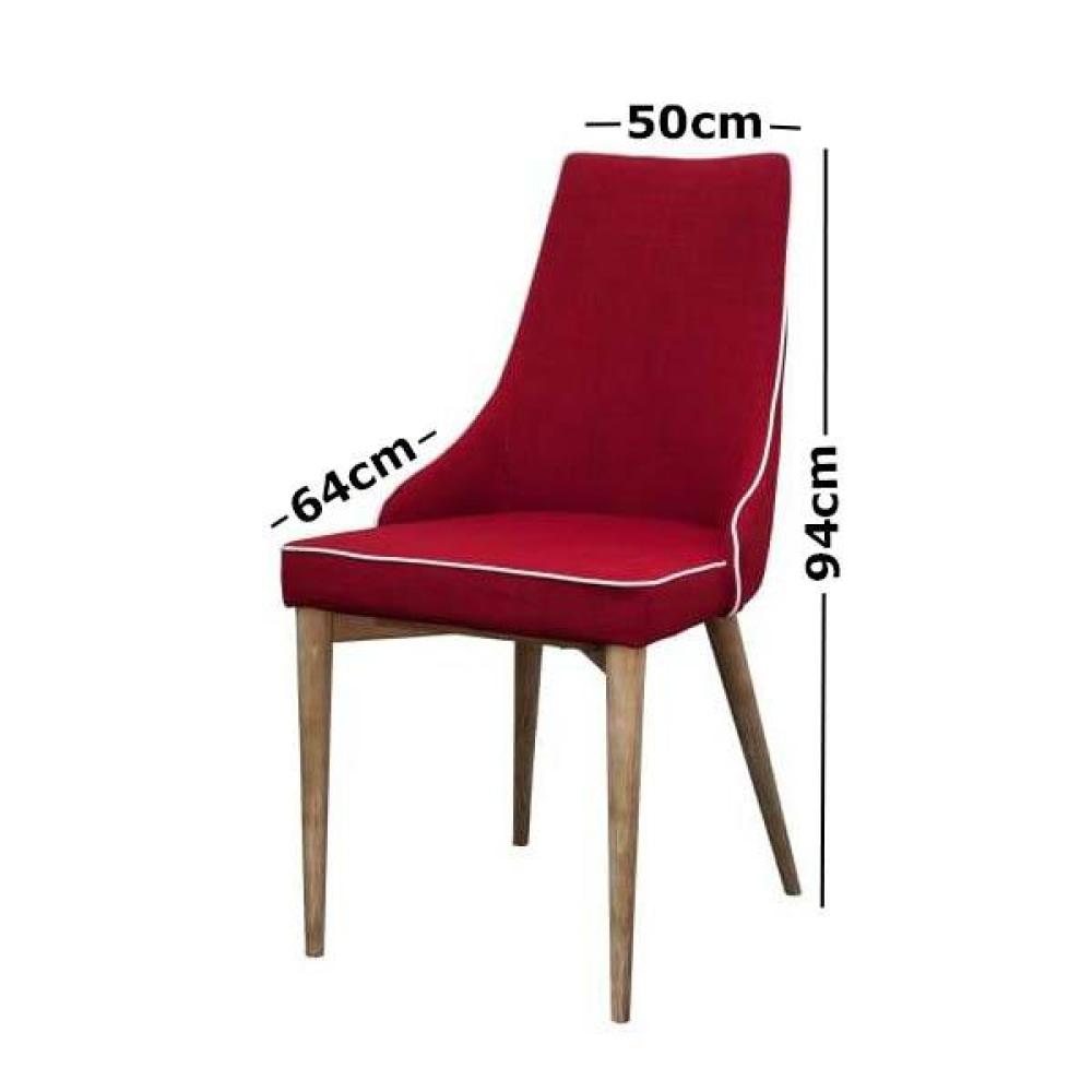 Set of 2 - Martini Luxury Scandinavian Fabric Dining Chair - Red Fast shipping On sale
