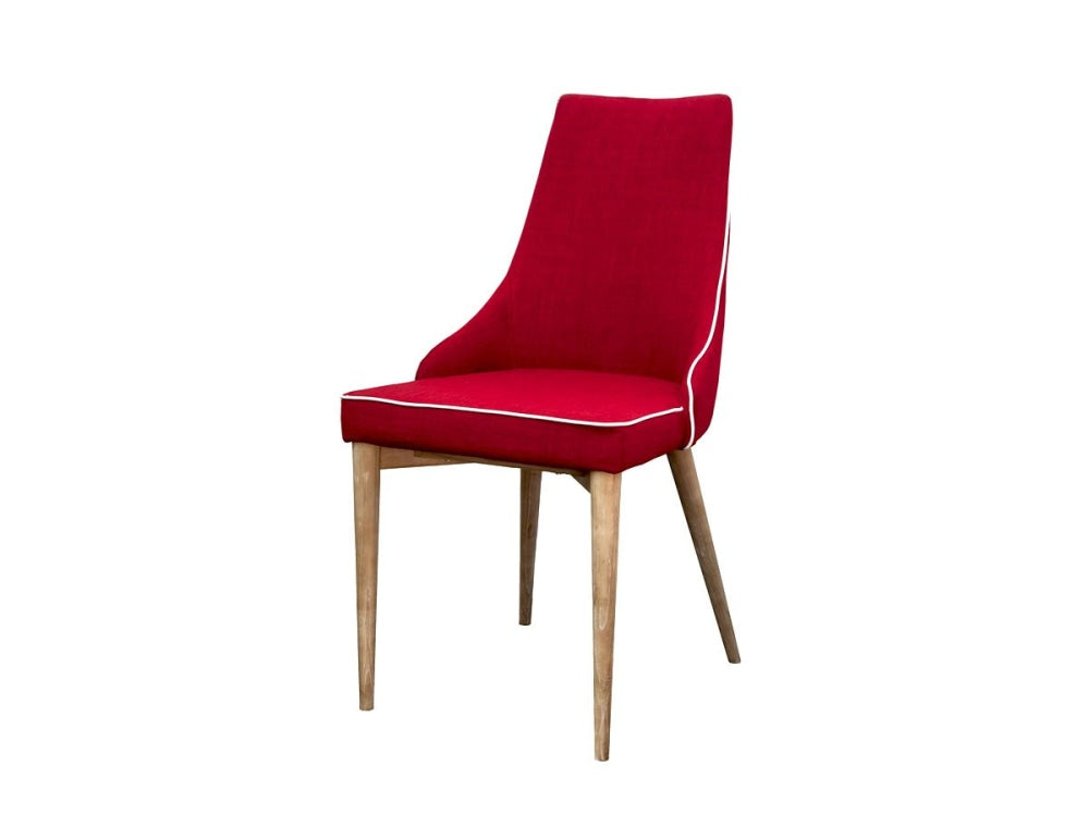 Set of 2 - Martini Luxury Scandinavian Fabric Dining Chair - Red Fast shipping On sale