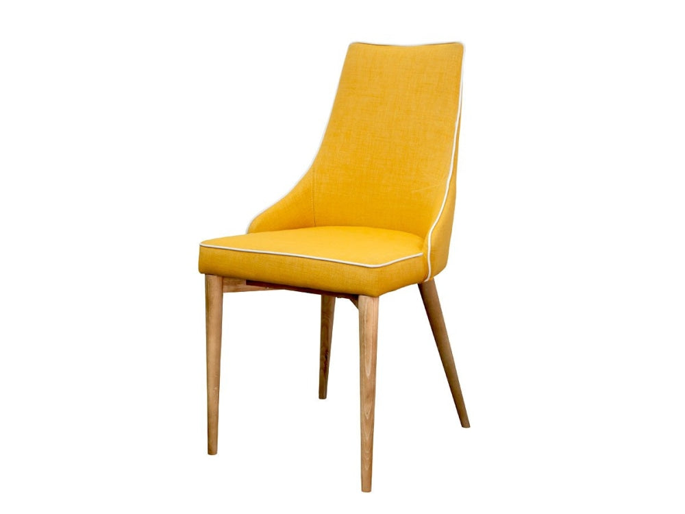 Set of 2 - Martini Luxury Scandinavian Fabric Dining Chair - Yellow Fast shipping On sale