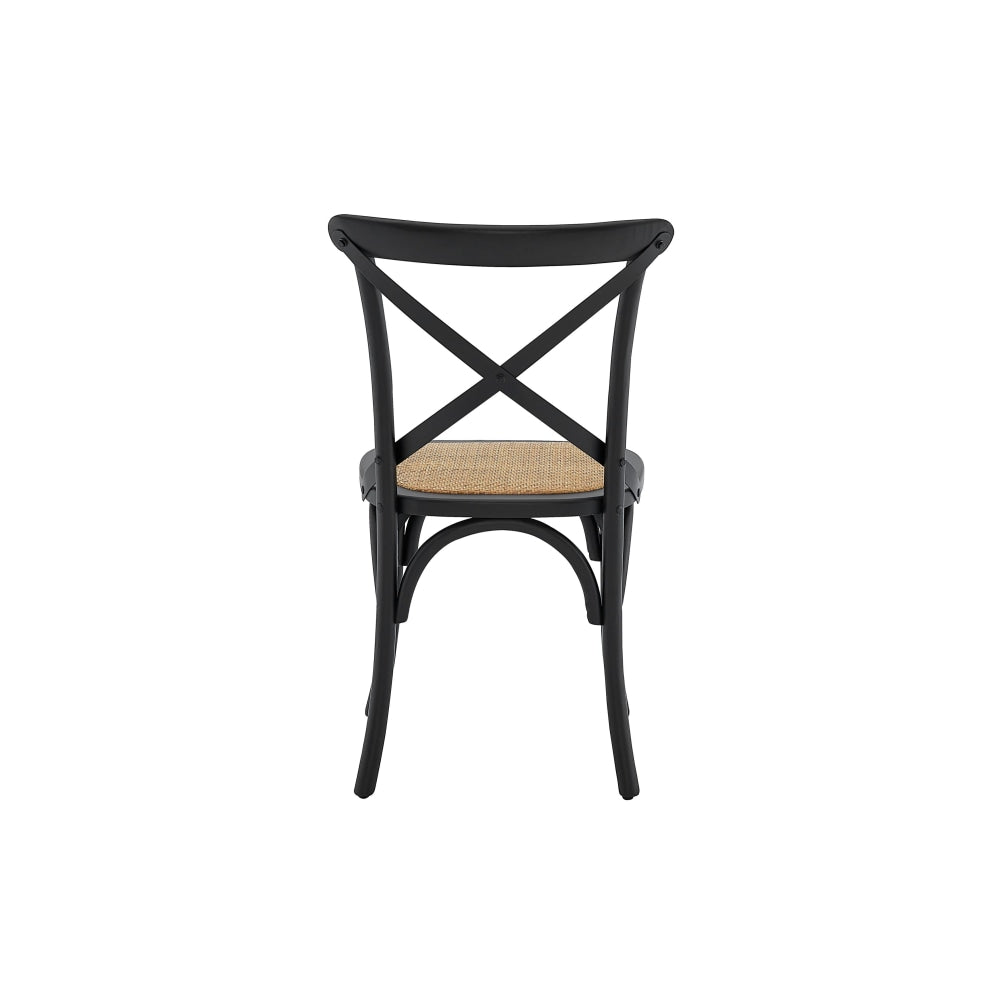 Set of 2 Melrose Cross Back Wooden Kitchen Dining Chair - Birch/Black Fast shipping On sale