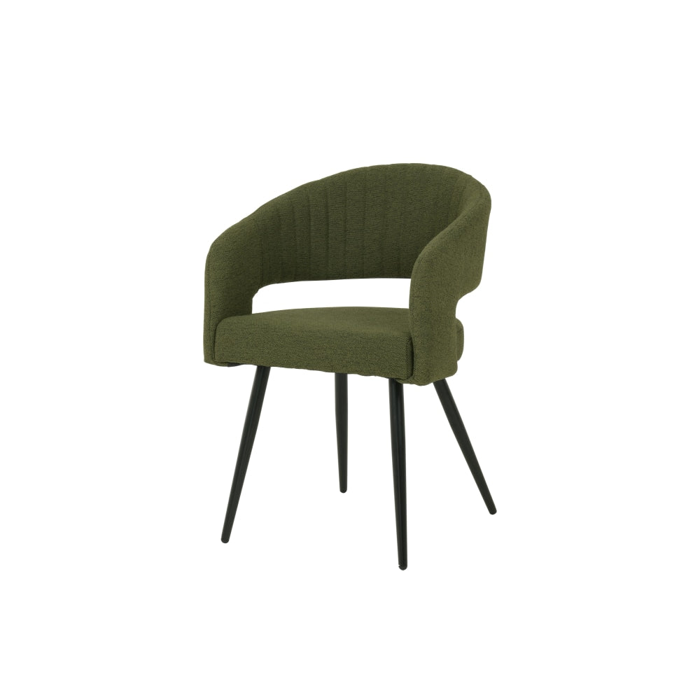 Set Of 2 Merril Modern Boucle Fabric Kitchen Dining Chair - Olive Fast shipping On sale