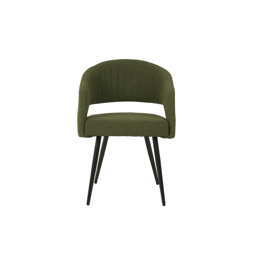 Set Of 2 Merril Modern Boucle Fabric Kitchen Dining Chair - Olive Fast shipping On sale