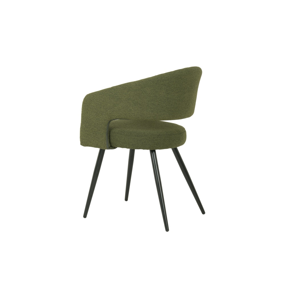 Set Of 2 Merril Modern Boucle Fabric Kitchen Dining Chair - Olive Fast shipping On sale