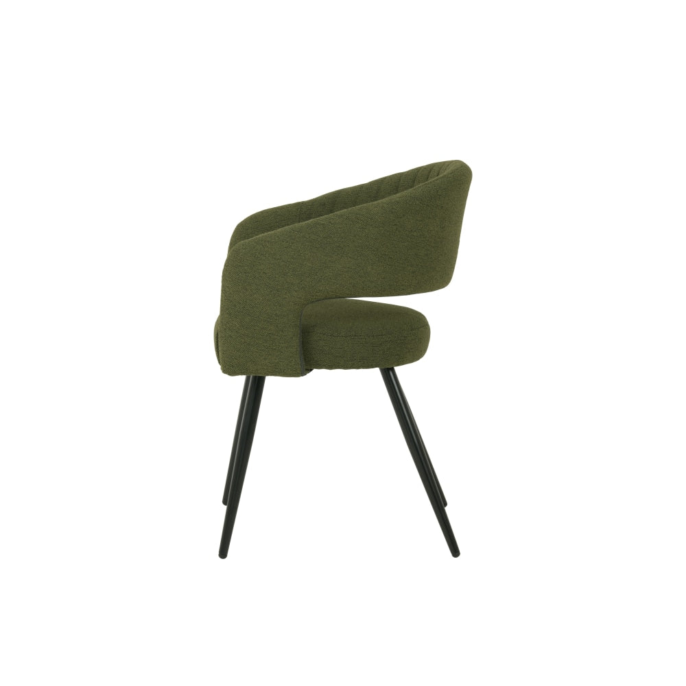 Set Of 2 Merril Modern Boucle Fabric Kitchen Dining Chair - Olive Fast shipping On sale