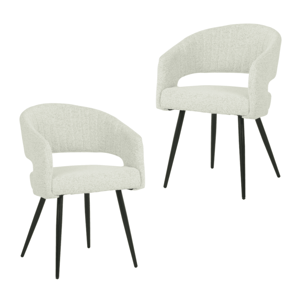 Set Of 2 Merril Modern Boucle Fabric Kitchen Dining Chair - Sand Fast shipping On sale