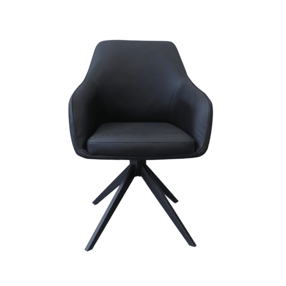 Set Of 2 Moz Rotation Modern Eco Leather Kitchen Dining Chair - Black Fast shipping On sale