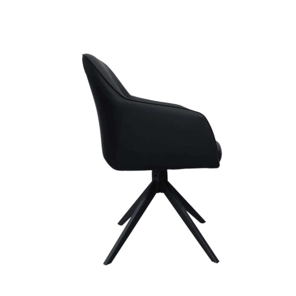 Set Of 2 Moz Rotation Modern Eco Leather Kitchen Dining Chair - Black Fast shipping On sale