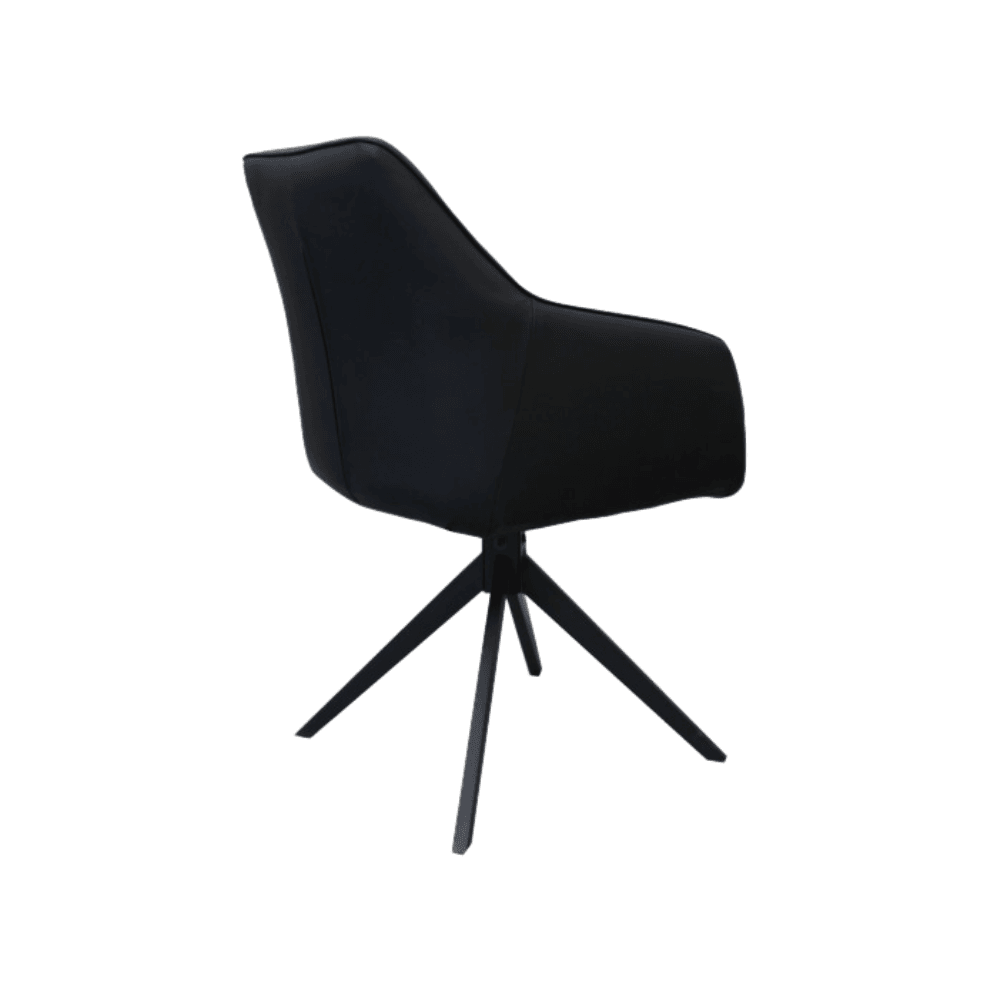 Set Of 2 Moz Rotation Modern Eco Leather Kitchen Dining Chair - Black Fast shipping On sale