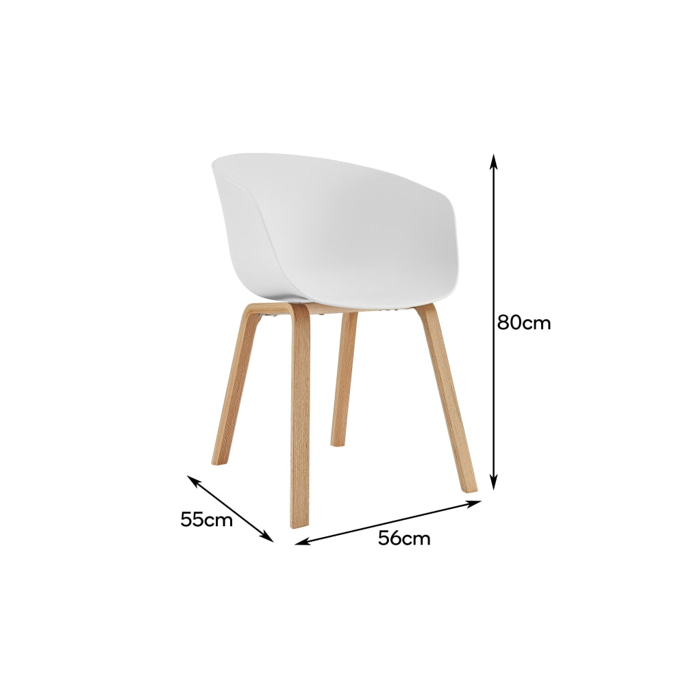 Set of 2 Nora Kitchen Dining Chairs - White Beech Legs Chair Fast shipping On sale