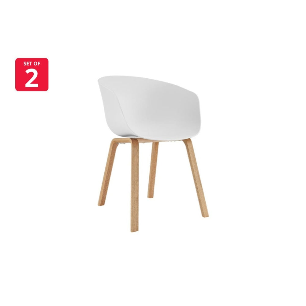 Set of 2 Nora Kitchen Dining Chairs - White Beech Legs Chair Fast shipping On sale